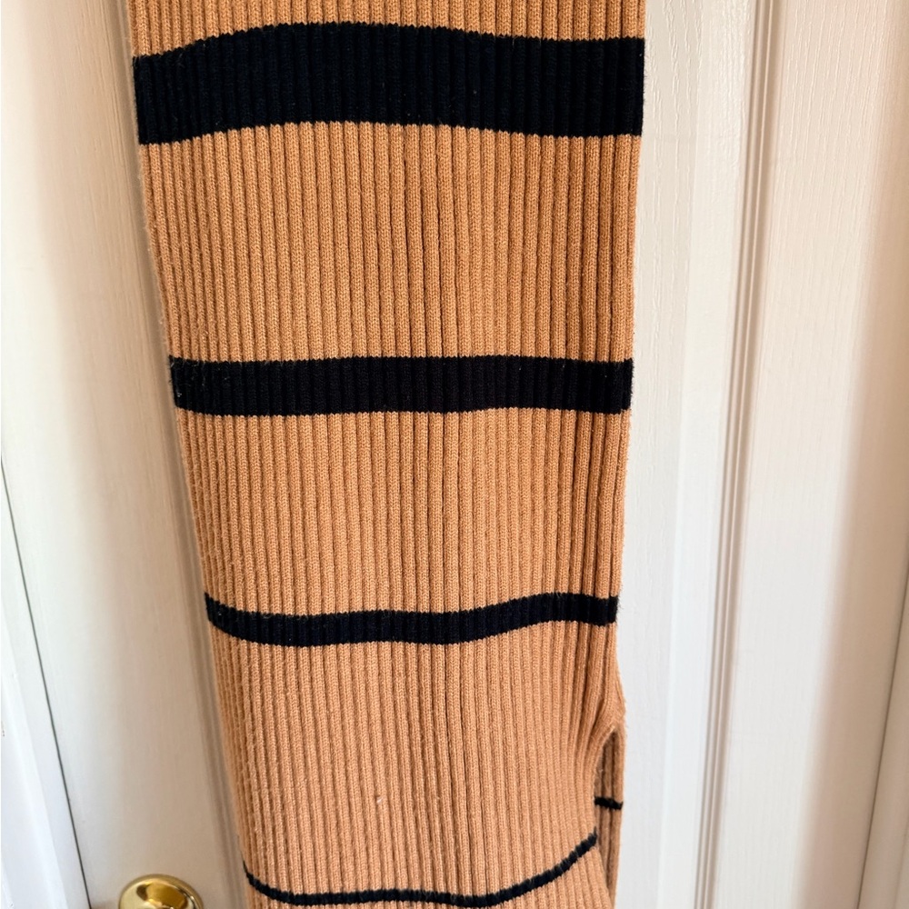 Lumiere Black and Camel Striped Ribbed Maxi Dress - Picture 3 of 8